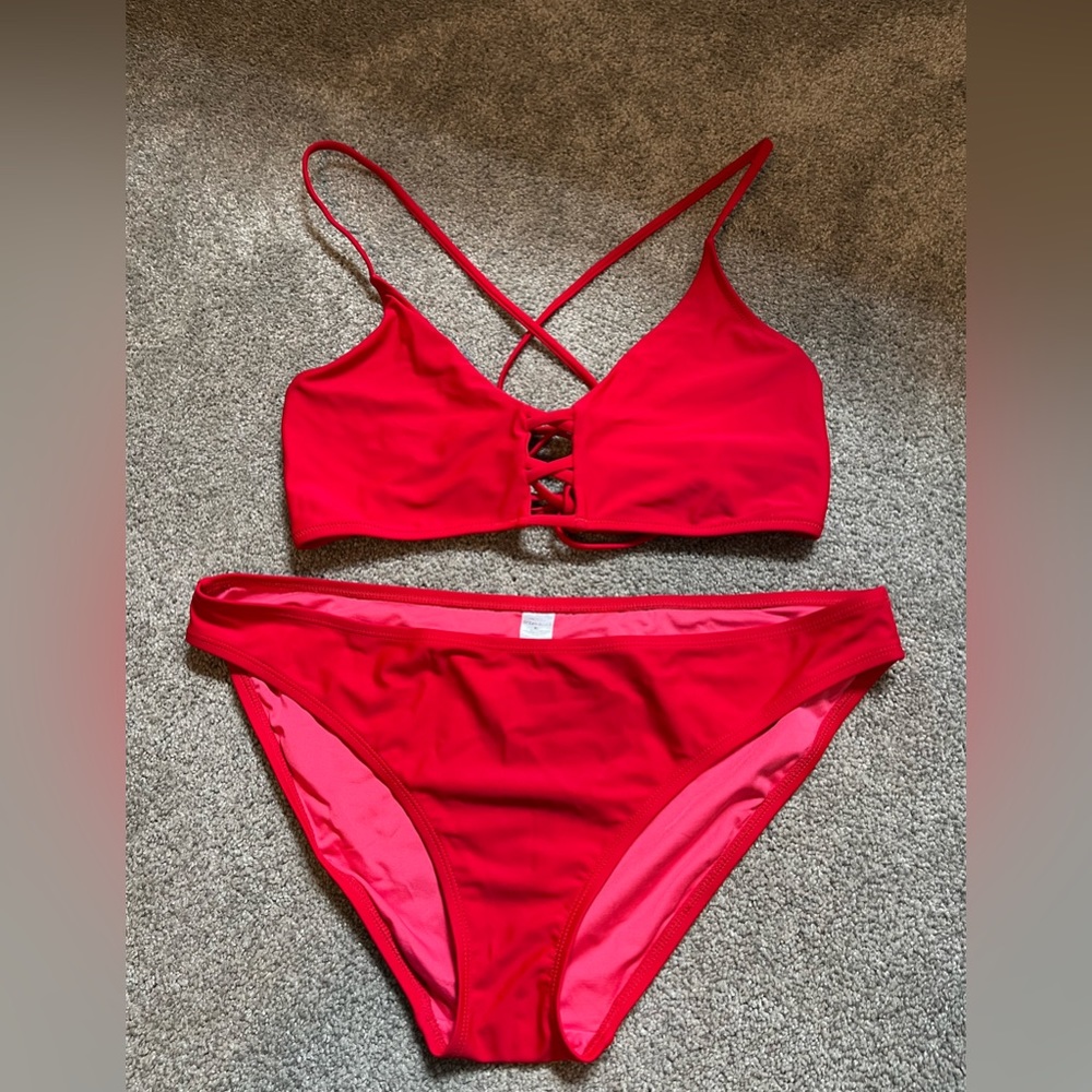 Women’s Red OCEAN BLUES Bikini sz XL